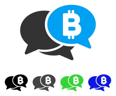 Bitcoin Webinar düz simgesi
