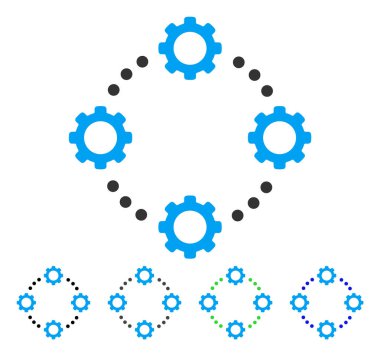 Dişli sanal bağlantı düz simgesi