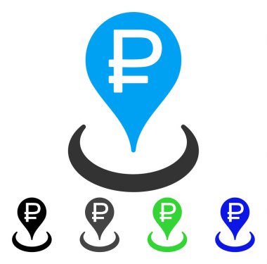 Rublesi banka yer düz simgesi