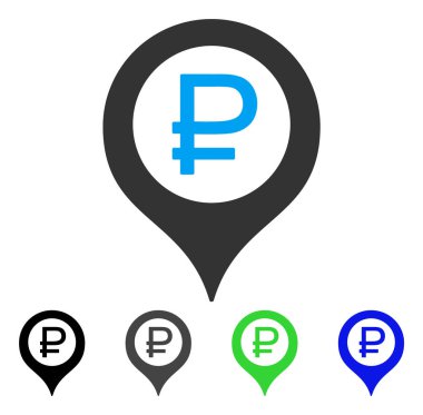 Rublesi banka Marker düz simgesi