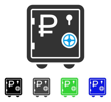 Rublesi banka güvenli düz simgesi