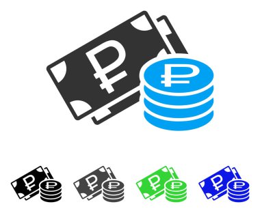 Rublesi nakit düz simgesi