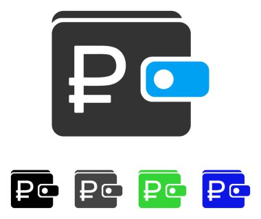 Rublesi çanta düz simgesi