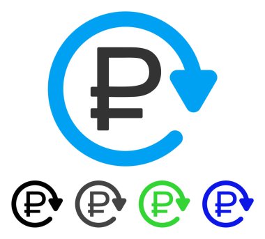 Rublesi yinelenen ödeme düz simgesi