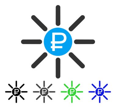 Rublesi kaynak düz simgesi