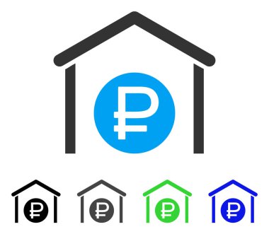 Rublesi depolama düz simgesi