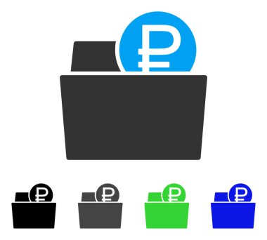 Rublesi cüzdan düz simgesi