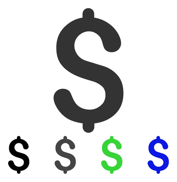 Icône plate Dollar — Image vectorielle