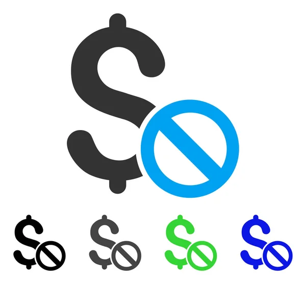 Ícone plano de pagamento proibido — Vetor de Stock