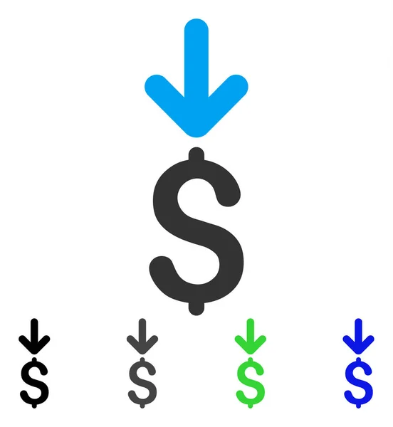 Příjem dolar ploché ikony — Stockový vektor