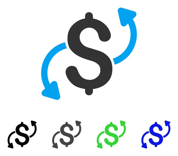Geld Transfer platte pictogram — Stockvector