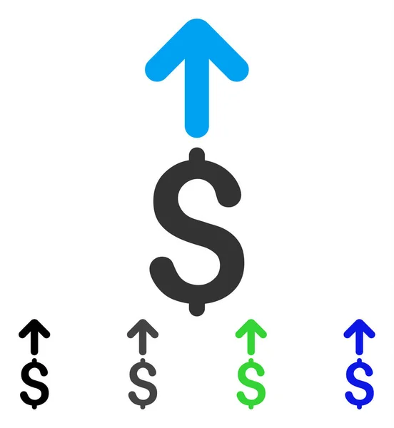 Poslat dolar ploché ikony — Stockový vektor