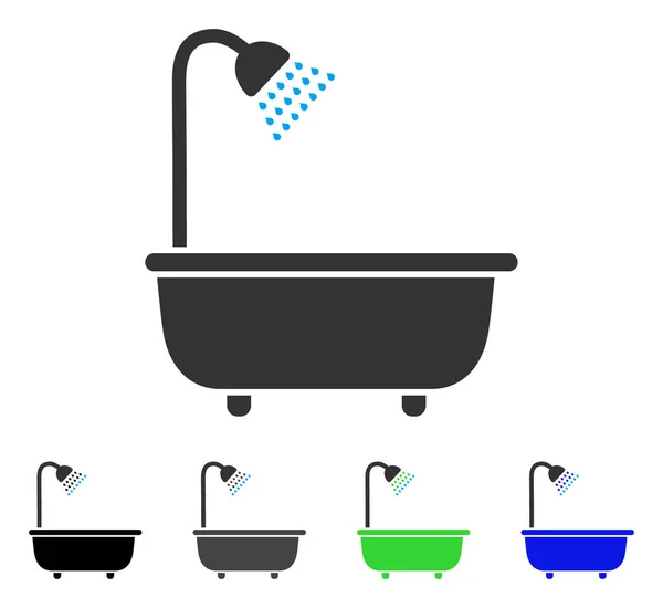 Bath Shower Flat Icon — Stock Vector