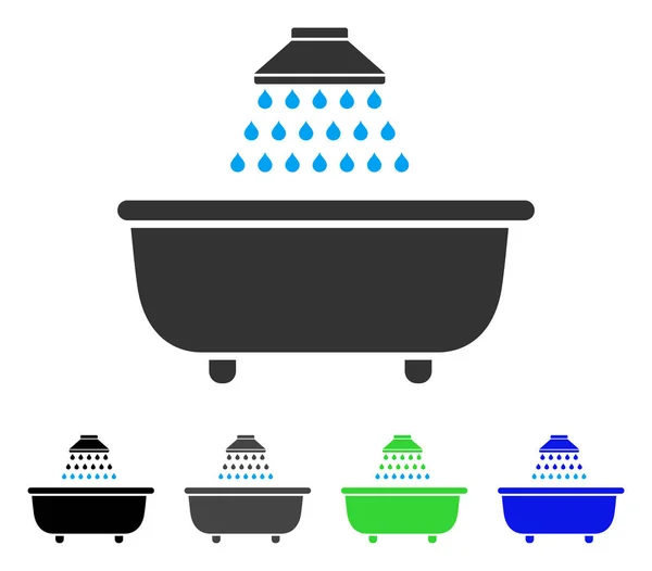 Bath Shower Flat Icon — Stock Vector
