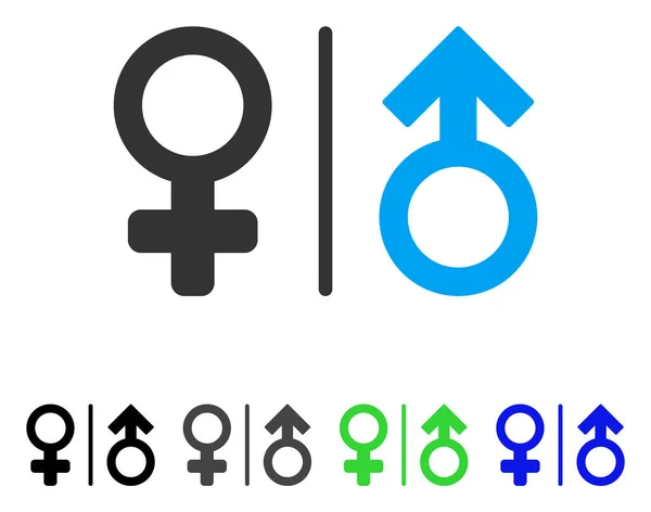 WC pohlaví symboly ploché ikony — Stockový vektor
