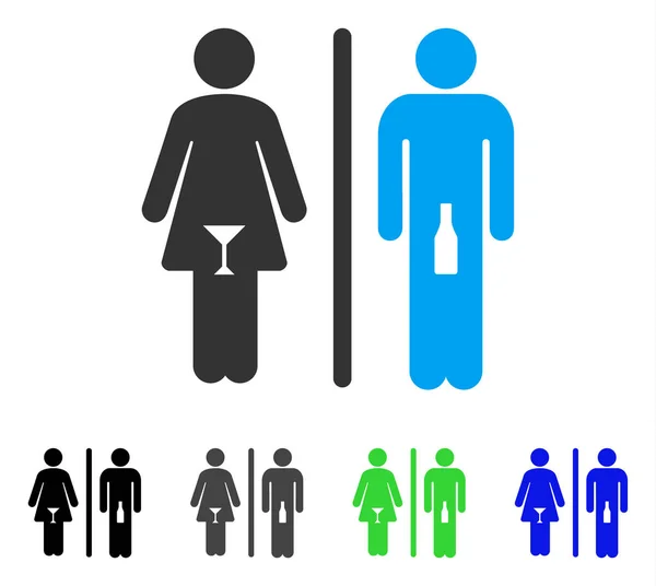 WC πρόσωπα επίπεδη εικονίδιο — Διανυσματικό Αρχείο