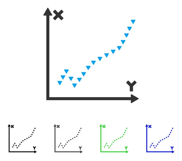 Gepunktetes Funktionsdiagramm flaches Symbol — Stockvektor