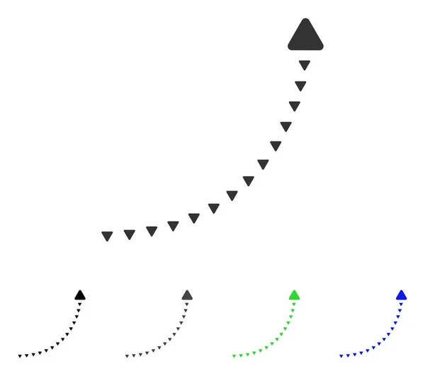 点線の成長線フラット アイコン — ストックベクタ
