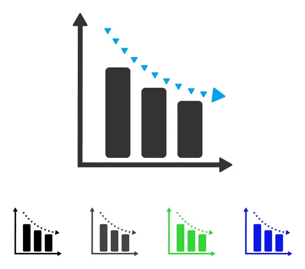 Dotted Negative Trend Flat Icon — Stock Vector