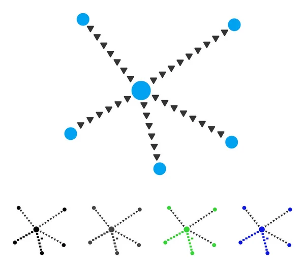 Relações pontilhadas Ícone plano — Vetor de Stock
