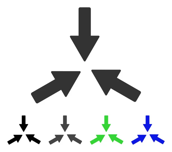 3 pijlen platte pictogram botsen — Stockvector