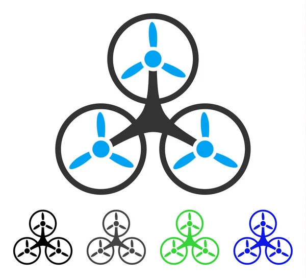 Air Tricopter flach Symbol — Stockvektor