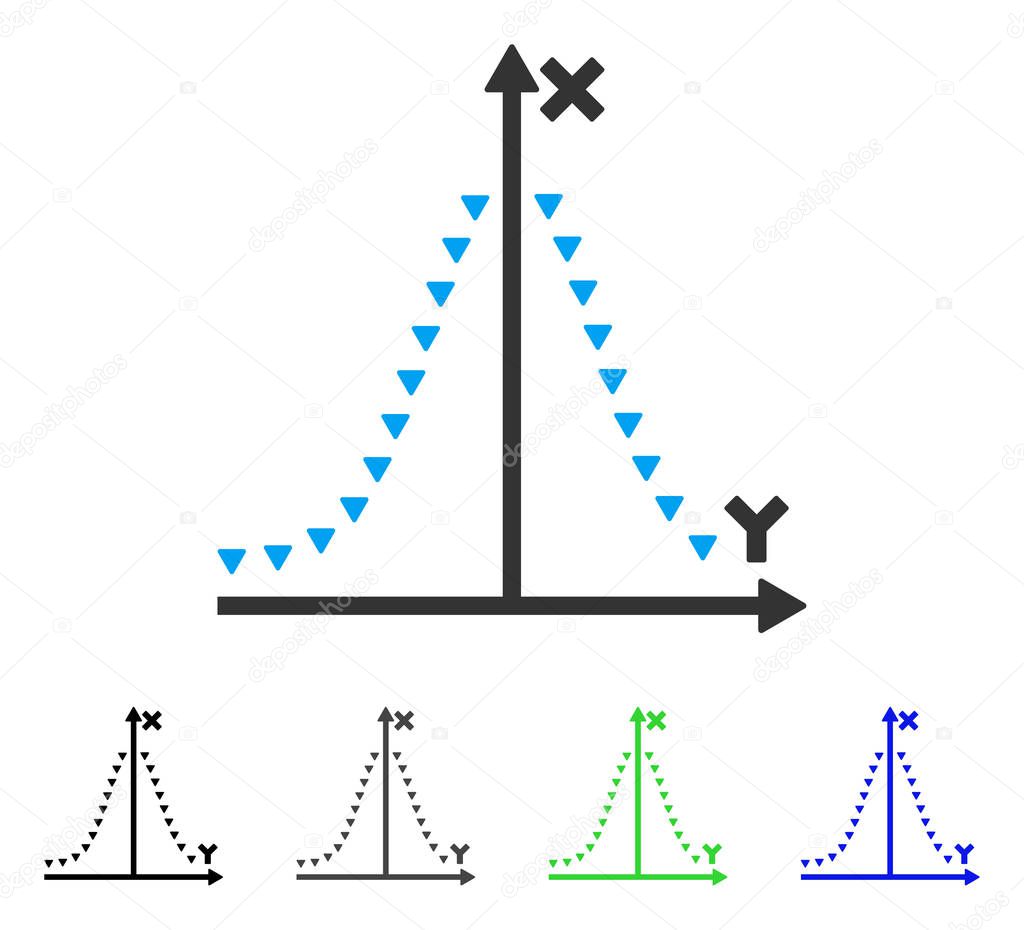 Dotted Gauss Plot Flat Icon