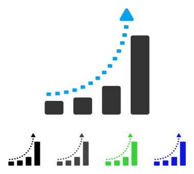 Çubuk grafik olumlu Trend düz simgesi