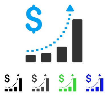İş Bar grafik olumlu Trend düz simgesi