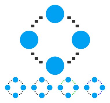 Dairesel ilişkiler düz simgesi