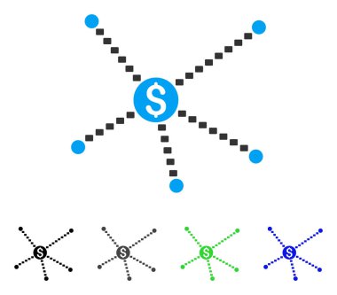 Noktalı finansal bağlantılar düz simgesi