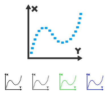 Noktalı işlevi grafik düz simgesi
