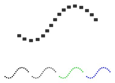 Noktalı işlevi satır düz simgesi