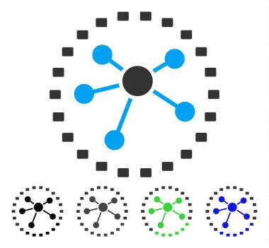 Noktalı bağlantı diyagramı düz simgesi