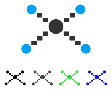 Noktalı bağlantılar düz simgesi