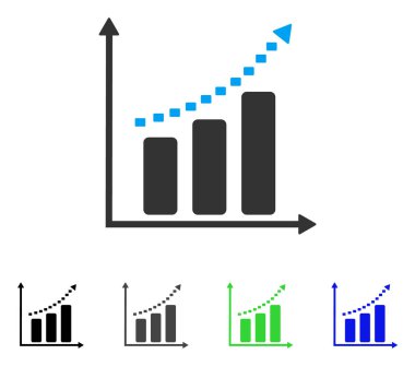 Noktalı olumlu Trend düz simgesi