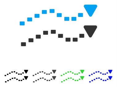 Noktalı eğilimleri düz simgesi