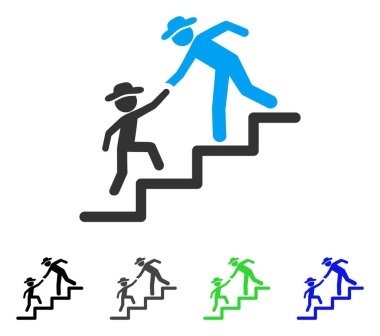 Beyefendi eğitim adımları düz simgesini