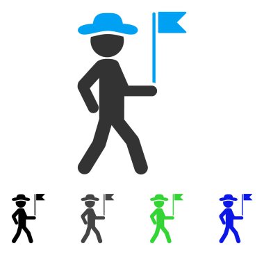 Beyefendi bayrak Kılavuzu düz simgesi