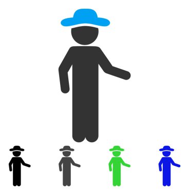 Beyefendi davet düz simgesi