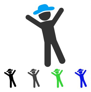 Beyefendi sevinç düz simgesi