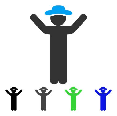 Beyefendi düz simgesini Kaldır ellerini