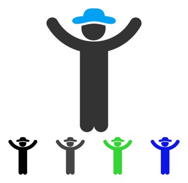 Beyefendi düz simgesini Kaldır ellerini