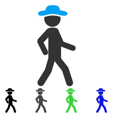 Yürüyen beyefendi düz simgesi