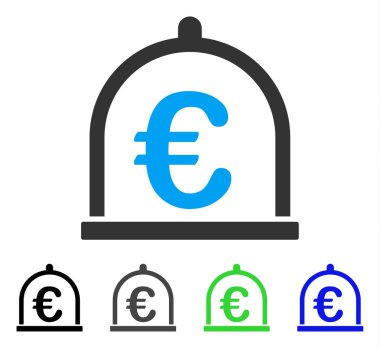 Euro depolama düz simgesi