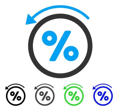 İndirim yüzde düz simgesi