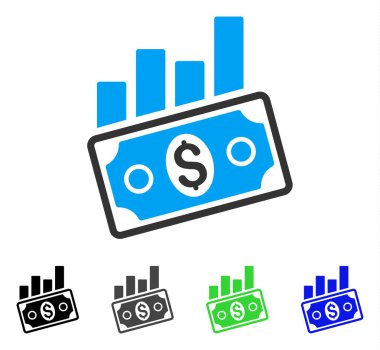 Satış çubuk grafiği düz simgesi