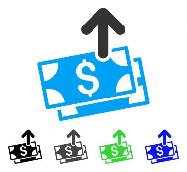 Banknot düz simgesi göndermek