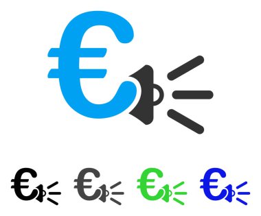 Euro reklamlar megafon düz simgesi