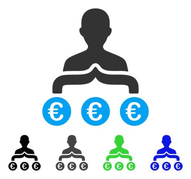 Euro kapitalist düz simgesi